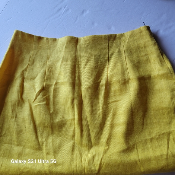 Classique Entier 100% Linen Pencil Skirt Canary Size 14 NWT - Picture 4 of 14